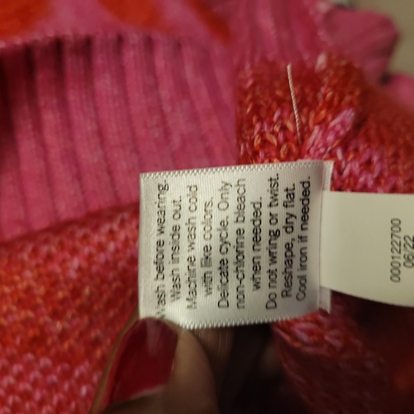 Nine West pink and red pullover sweater. Size XXL. - Picture 5 of 10